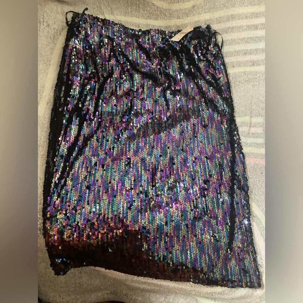 Sequins Lined Skirt, Stretchy. New with Tag.